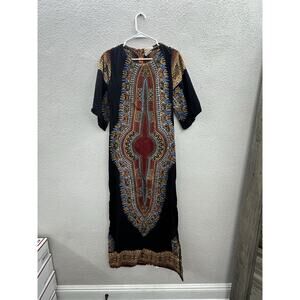 Waltz Womens Kaftan Dress Size 56 x 35 Long Maxi Summer African Print Vintage